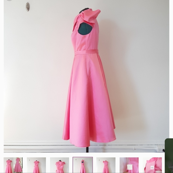 Lan Ting | Mother of the Bride Vintage Bow Dress in Candy Pink - Picture 3 of 10
